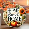 Vintage Aluminum Home Sweet Home Wreath Sign Wall Decor For Living Room Kitchen Bathroom Bedroom