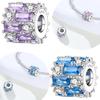 Original Charms Copper Blue Zircon White Purple Cross Zircon Beads Fit Bracelet Women Jewelry Making Diy Fine Gift