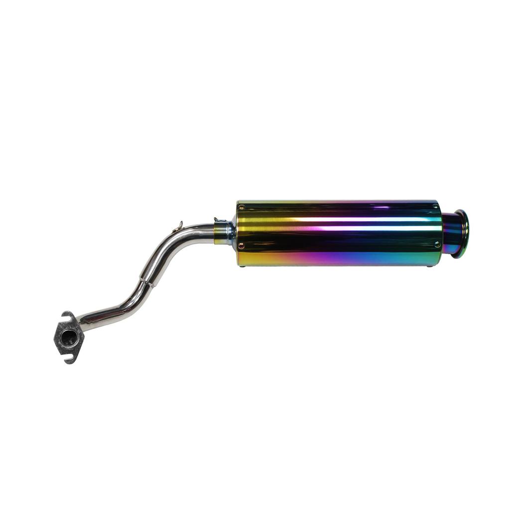 Leihuo Stainless Steel Exhaust System for Live Dio ZX 50 SR AF34 Dazzle with Finish AF35, Color, Burn-In