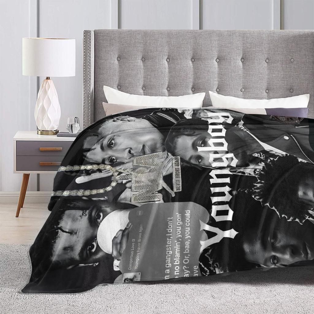 YoungBoy Never Broke Again Decken Super Warm Street Trend Plüsch Überwurfdecke Für Reisen im Freien Flanell Bettdecke Bettbezug