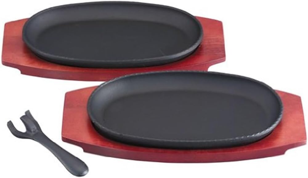 

Ikenaga Iron Works Набор из 2 тарелок для стейка и гамбургера, Чугунная тарелка