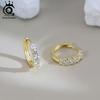 ORSA JEWELS Elegant D Color VVS Moissanite Diamand Hoop Earrings for Women 925 Silver Earrings Party Luxury Jewelry MOE14