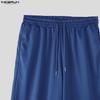 INCERUN 2PCS Men Square Collar Long Sleeve Thin Sweatshirts Long Pants Sports Sets