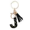 Lightweight Keychain Pendant, Sequins Star Letter A-Z Charm with Tassel, Gift Alphabet Initial Metal Keyring for Handbag Backpack Bag