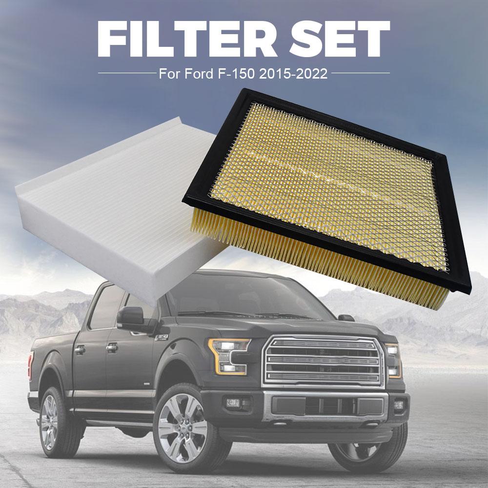 Car Engine Cabin Pollen Air Filter For Ford F-150 2015 2016 2017 2018-2025 7C3Z-9601-A 7C3Z9601A Filter Set Replace Accessories