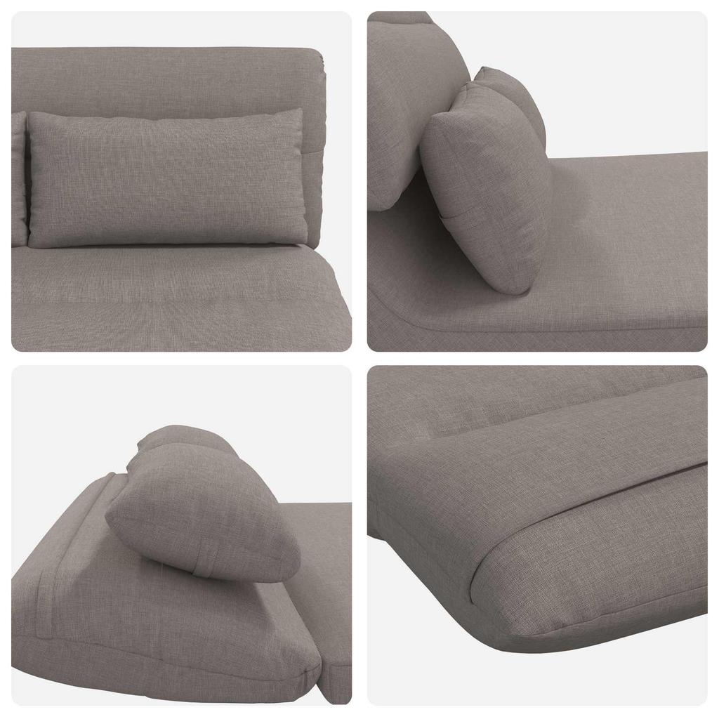 Adjustable Floor Chair Taupe Fabric
