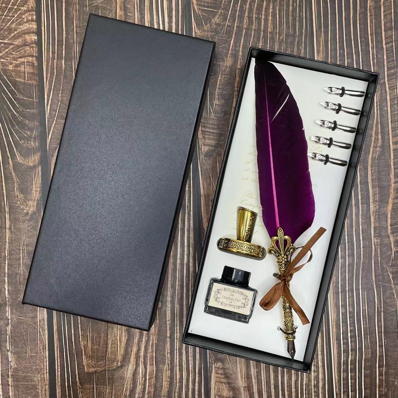 

Креативное винтажное перо для письма с чернилами, подарок учителю на праздник, день рождения, перо с пером, перо-корона для обучения 0.5mm