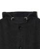 Peace Maker Hand Stitch Hoodie Maxi Wool Coat (Charcoal)