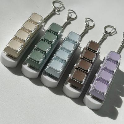 Relaxing 4 Keys Fidget Keychain Button Keycap DIY Keyboard Finger Keyboard Caps Stress Relief Pass The Time Pinch Toy Adult
