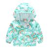 Toddler Kids Cartoon Print Hooded Jacket Boys Girls Lightweight Windproof Zip Up Casual Outerwear Coat