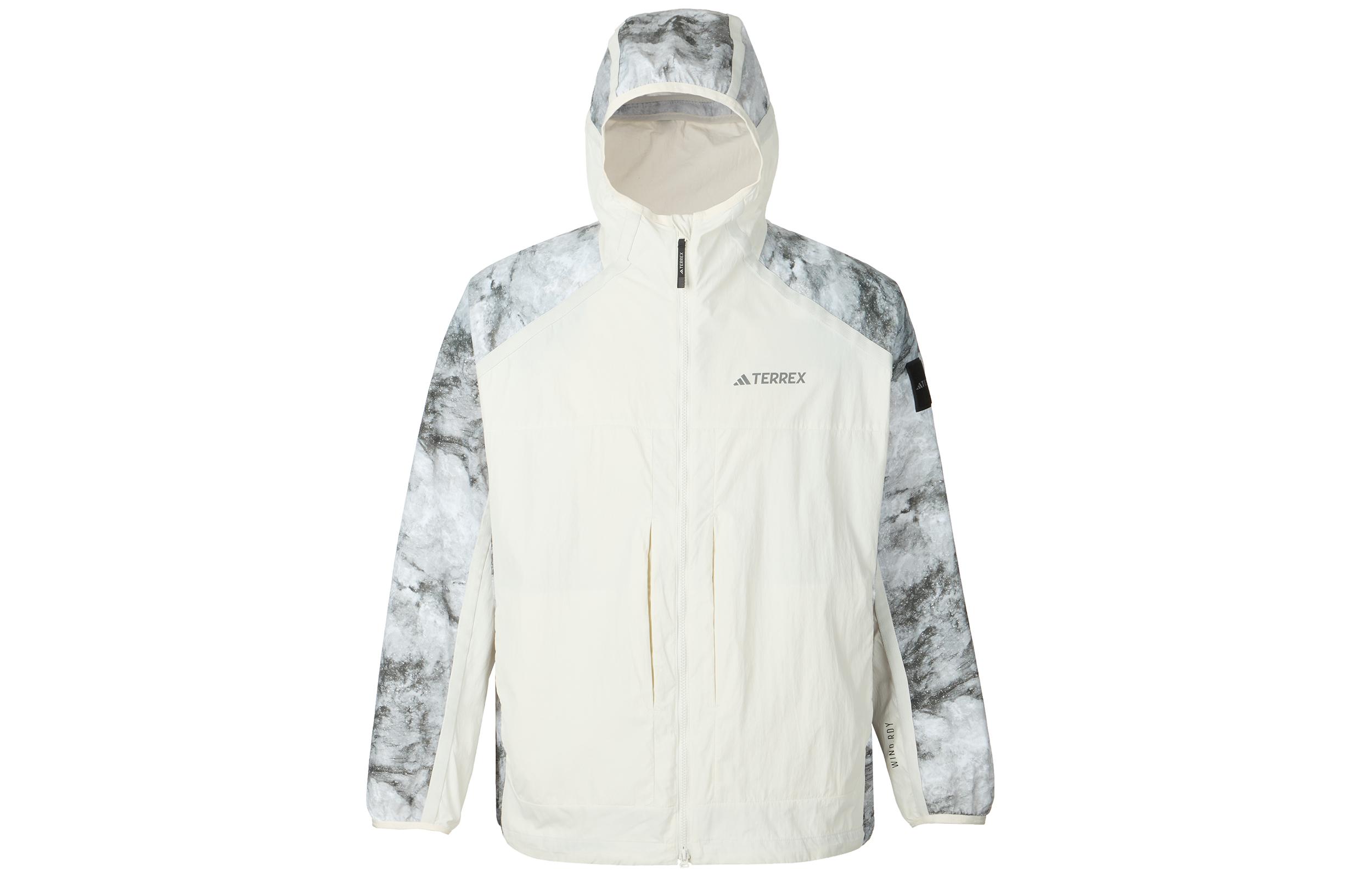 

Adidas x National Geographic WIND.RDY hooded marble-print jacket JD5838 L