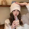 Ear Protector Stacking Knitted Bonnet Cap Solid Color Korean Wool Hat Pearl Bow Beanies Cap  Girls