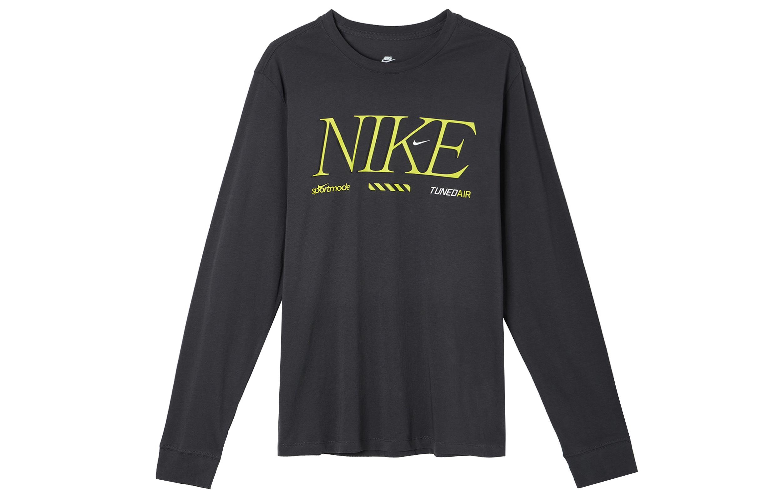 

Nike T Shirts Men s Coal Black Crew Neck Moderate Straight Fit FD1340-060 S
