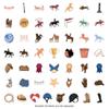 1050Pcs Equestrian Sports Horse Racing Western Cowboy Cartoon Graffiti Decorative Notebook Waterproof Sticker Kids Toy
