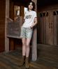 MAGOODGAN Lydia 3624 Notation Standard Fit Off-White Short Sleeve Tee