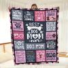 A Soft Fleece Blanket with a Patchwork Design for The Best Dog Mom