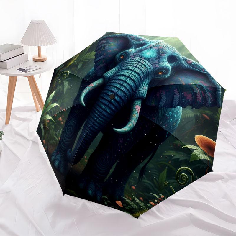 AnimalsElves Pattern Pattern New Style Umbrella, 1 Piece Automatic Folding Umbrella, Portable Travel Umbrella, Outdoor Umbrella, Birthday Gift