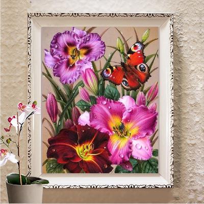 5D DIY Pintura Diamante Borboletas e Flores Bordado Ponto Cruz Strass Mosaico Decoração de Casa