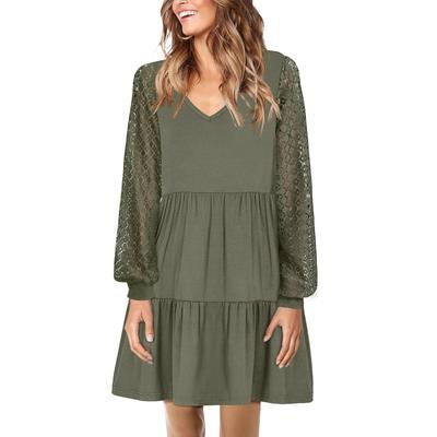 Vestido Casual Feminino de Cor Sólida