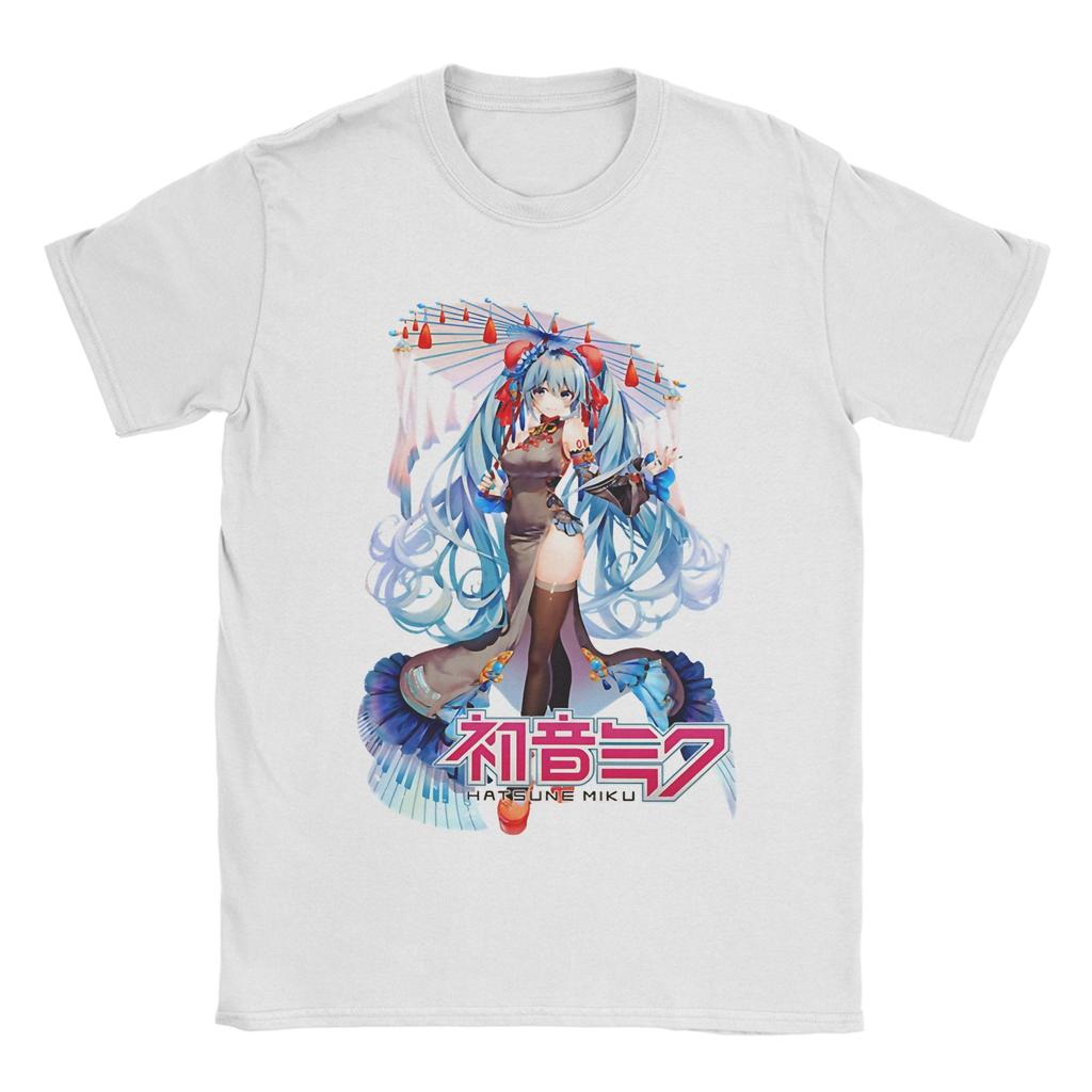 Hatsune Miku T Shirt Unisex Unisex Cotton Vintage Tshirt Round Collar Anime Tees Short Sleeve Clothes Gift Idea