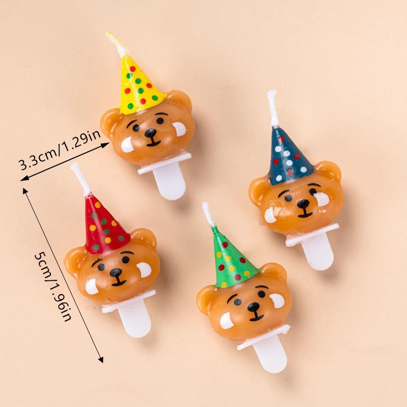 4 ks/sada Dětský narozeninový medvídek úsměv kreativní svíčka dort dezert dekorace pár svatební party doplňky