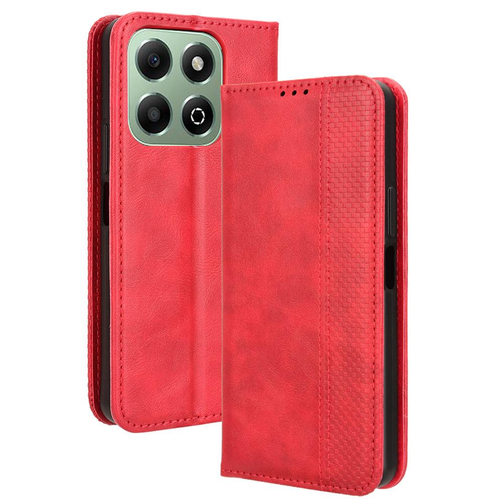 For Honor X6b 4G Cell Phone Case Retro PU Leather Wallet Phone Stand Cover