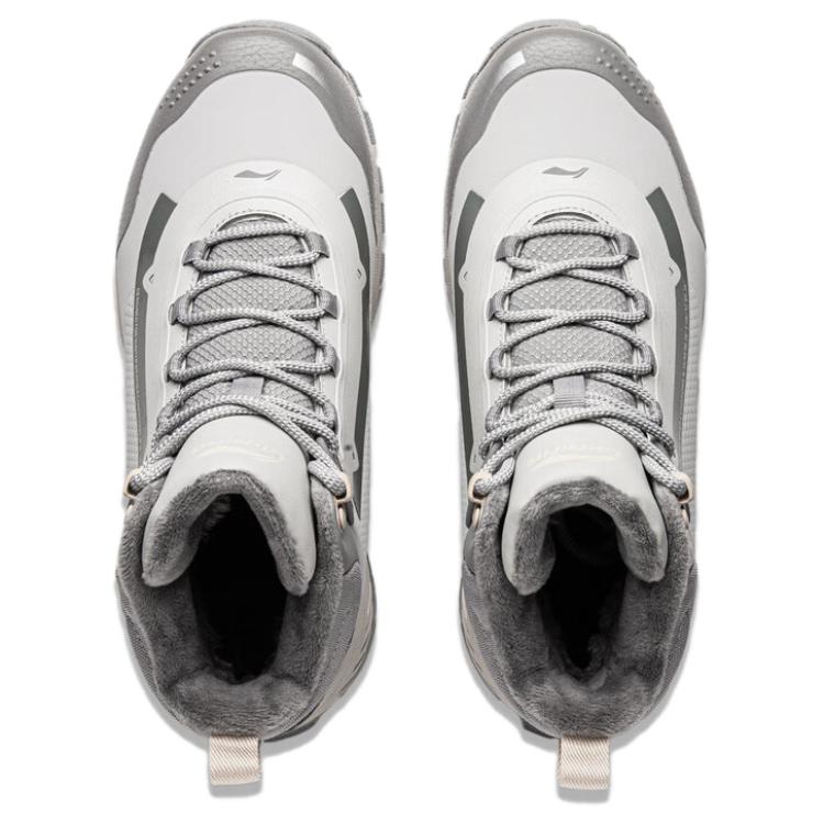 Li-Ning Minimalist Retro Non-Slip Warm High-Top Casual Shoes Women Sneakers Gray AGLU092-1