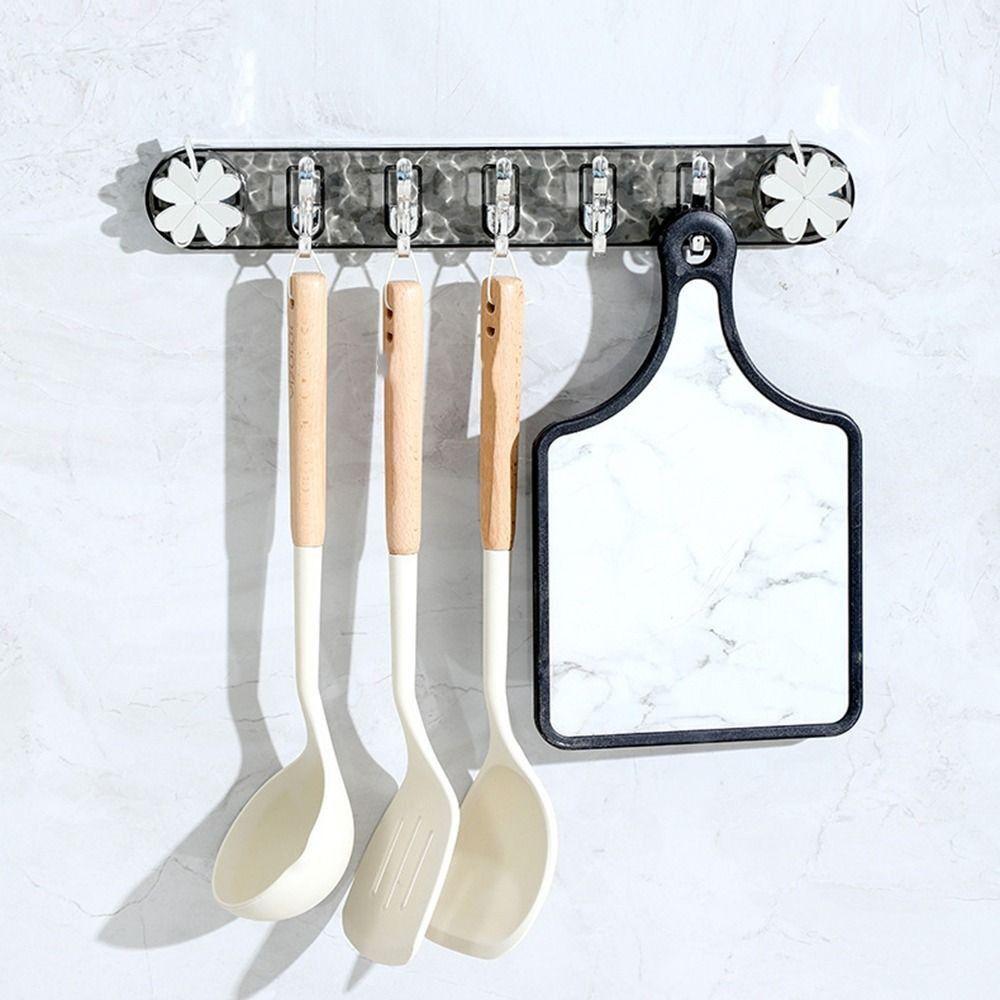 Plastic Strong Suction Cup Hooks Transparent Clothes Coat Hooks Utensils Storage Row Hook  for Home