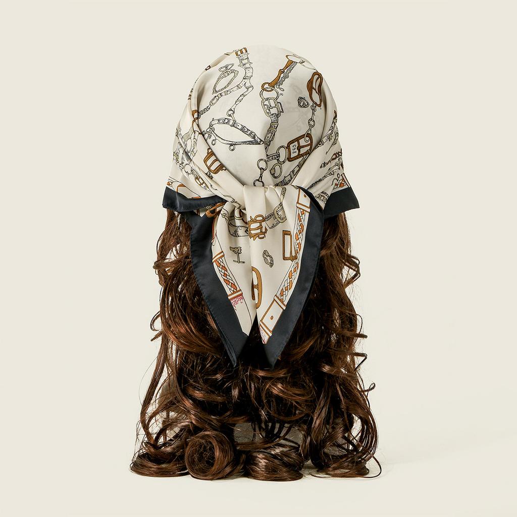 90*90cm Leopard Printed Square Scarf Women Luxury Designers Scarf Fashion Dot Headband Matte Soft Satin Hair Band Handkerchief