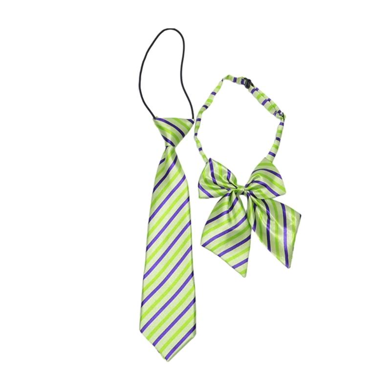 2 pezzi/set Cravatte Moda con Fiocco per Studenti Unisex Cravatta Senza Nodo Carino Accessori Uniforme Ragazza Ragazzo