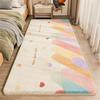 Adorable Cartoon Kids' Faux Cashmere Non-Slip Rug - Soft & Dirt-Resistant for Bedroom or Balcony