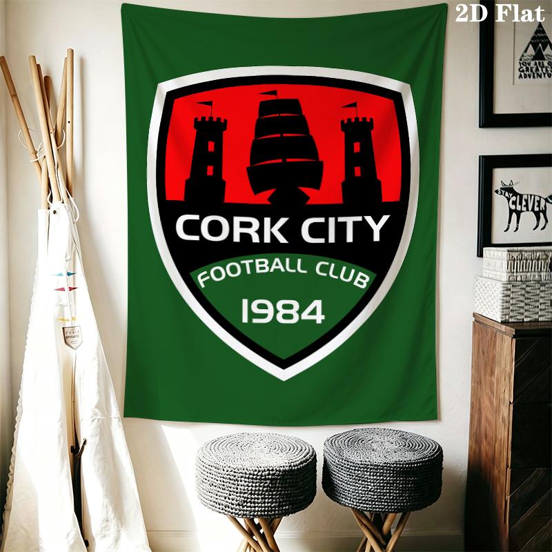 cork city FC Wall Tapestry Aesthetic Wall Hanging Printed Fabric Blanket Decorative Tapestries for Bedroom Living Room Home Decor