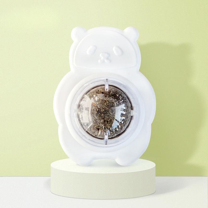 Pet Mint Ball Rotating Funny Cat Ball Lollipop Teething Toy for Adult Cats Wooden Cat Snacks