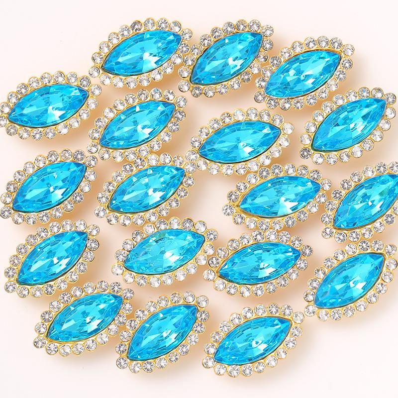 Hand-Sewn Rhinestone Sunflower Crystal Clasp DIY Clothing Accessory