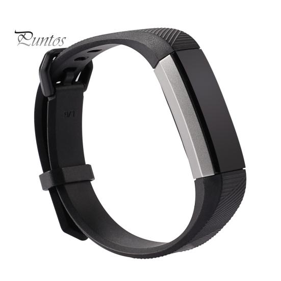 Сменный однотонный мягкий силиконовый ремешок для часов для Fitbit Alta HR L чёрный