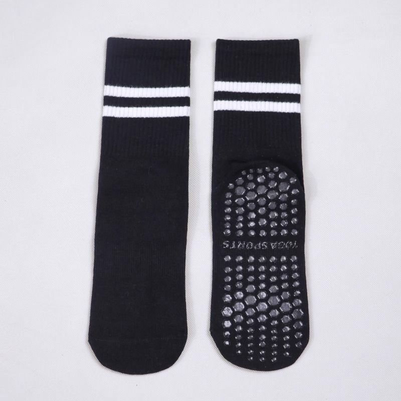 

Новинка Женские гольфы для йоги Силиконовые нескользящие Профессиональные для аэробики Пилатеса Фитнеса в помещении Тренировочные носки Black