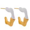 Yhpup Colorful Enamel C Shape Geometric Stainless Steel Candy Fashion Y2K Summer Earrings Women Waterproof Gold Color Jewelry