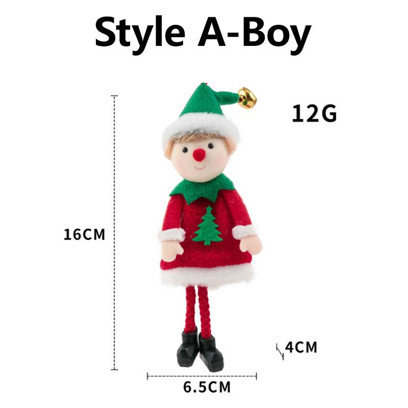Newest Christmas Elves Stuffed Plush Dolls Hanging Ornaments Xmas Tree Decor Cute Boy Girl Elf Pendant Kids Gifts New Year Noel