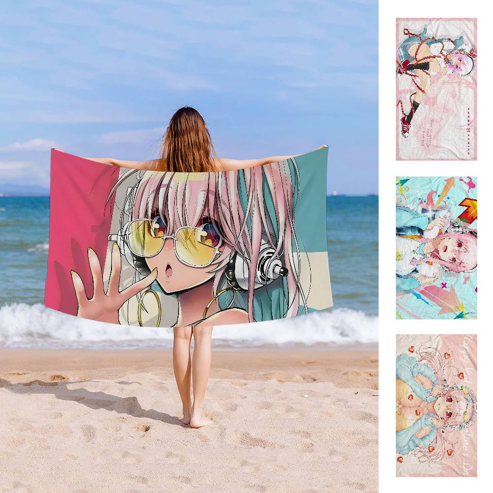 Virtual Idol Super S-Sonico Beach Towel Colorful Bath Towels For Girl Microfiber Quick Dry Sand Free Beach Yoga Gym Pool