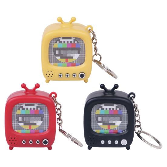 Chaveiro Micro TV Retrô Tela Luminosa Design Vintage Chaveiro com Efeitos Sonoros Clássicos Acessórios para Mochila