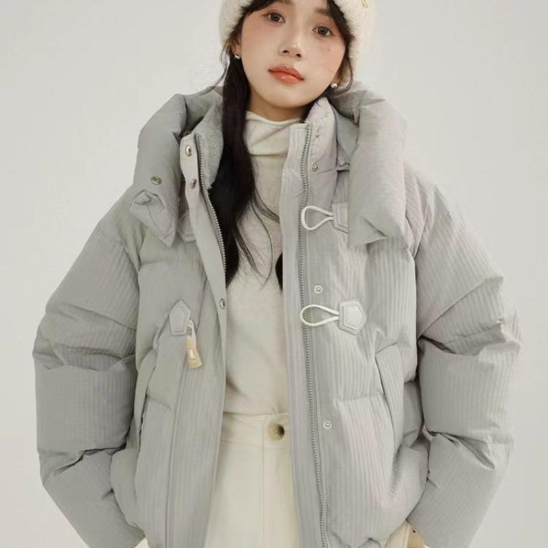 

Хлопковая одежда женская короткая пуховая хлопковая куртка женская зимняя трехслойная утолщенная теплая с роговой пуговицей маленькая куртка модная и универсальная 2XL