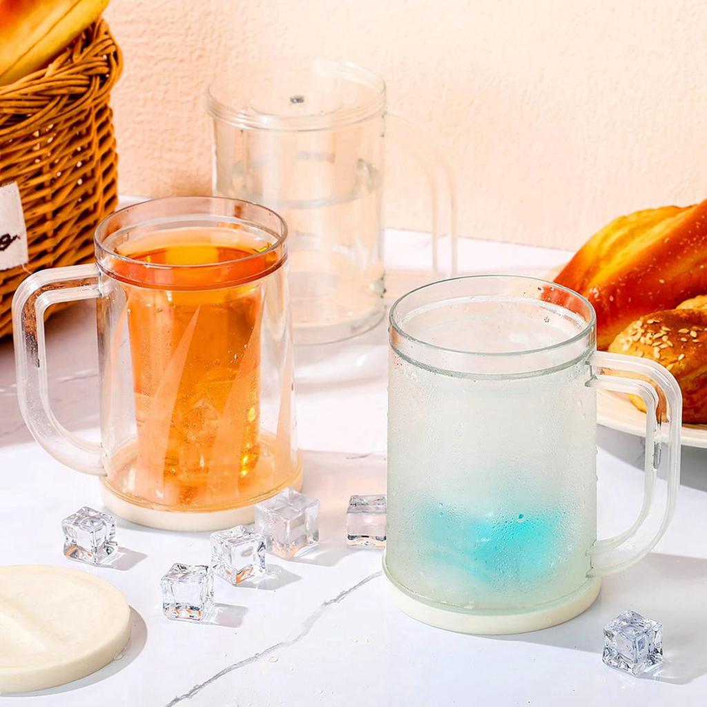 ABBP-8 Pezzi Bicchieri da Birra Congelabili Per Congelatore Doppia Parete Gel Freddi Bicchieri Congelatore Bicchieri da Birra Ghiacciati Per Congelatore Tazze da Congelatore Per Bere