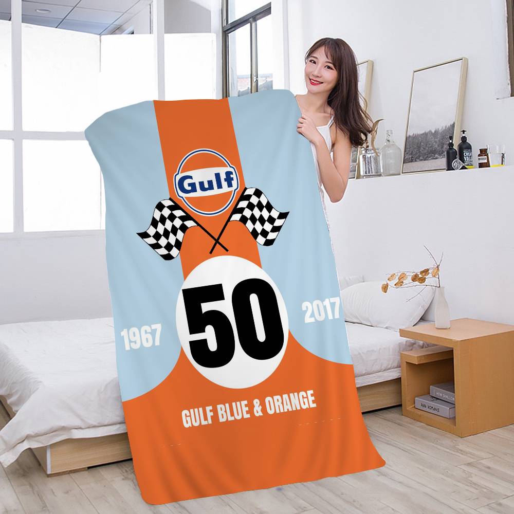 G-Gulf Racing Car Logo Microfiber Printed Beach Towel Mountain Climbing Yoga Beach Swimming Running Absorbent Soft Towel