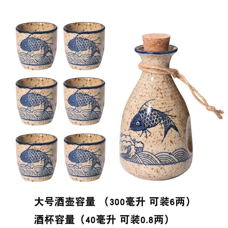 Wine Warmer Japanese Ceramic Sake Pot Set Household Small Wine Cup Traditional Handmade Wine Pot Accessories Shochu Cup Set 2025