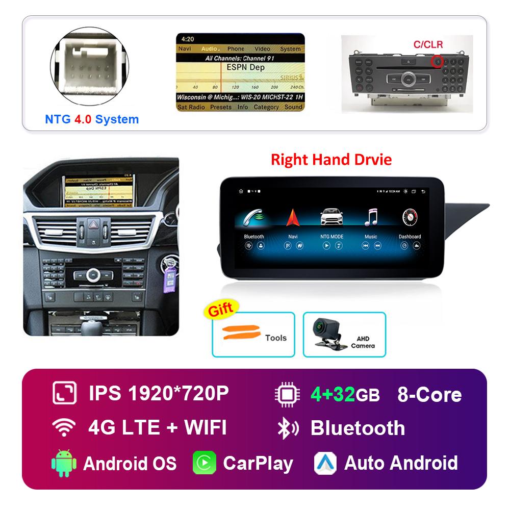 10.25 Inch Right Hand Drvie for Mercedes Benz E Class W212 2009 - 2015 NTG 4.0 4.5 System Android Car Radio Multimedia Player