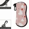 Cute Hearts Pattern Soft Fabric Sunglasses Case, Portable Lightweight Eyewear Pouch, Protective Glasses Bag for Women Girls Travel Daily Use