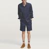 Uniqlo Solid Color Fashion Pleated Cotton Shorts Men Shorts Blue 440286-66
