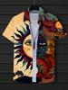 3D Digital Printing Summer Short Sleeve Shirt for Men, Double-Sided Pattern Design, Buttoned, Turn- Collar, Regular Style, Fashionable Sports Casual