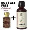 Myrrh Essential Oil 10ml for Aromatherapy & Home Fragrance get 1 Free 6 ml Attar – Aqua AQ, Dubai Oud, Aura, White Oud