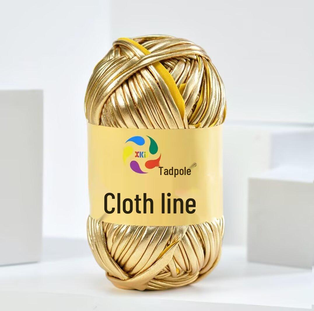 

Металлизированная блестящая пряжа из ткани «головастик» для вязания сумок и шляп своими руками золотистый